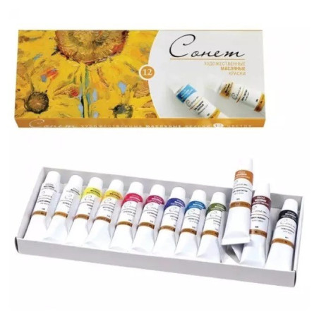 Set 12 culori ulei Sonnet 10 ml – Nevskaya Palitra