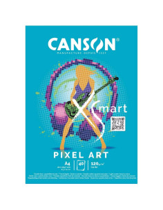 Bloc desen Canson XSmart Pixel Art A4, 40 file, grilă 5x5 mm