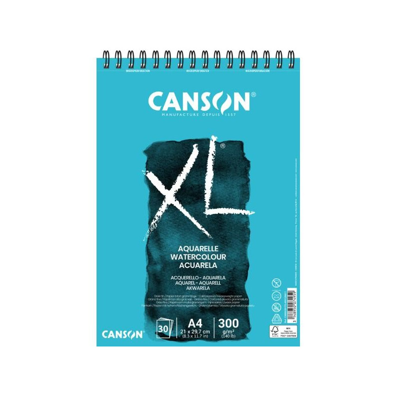 Bloc acuarelă A4 Canson XL Aquarelle 300g/mp 30...