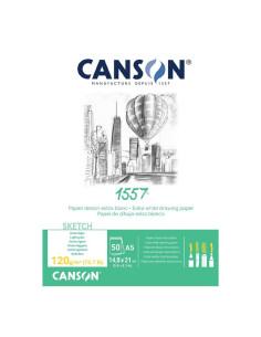 Bloc desen Canson 1557 120g A5, 50 file, lipit