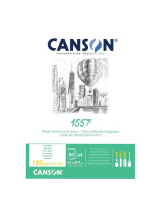 Bloc desen Canson 1557 120g A4, 50 file, lipit