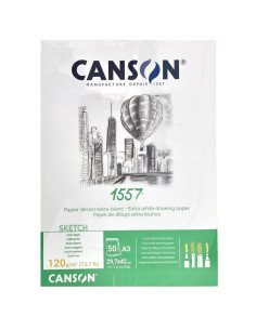 Bloc desen Canson 1557 120g A3, 50 file, lipit