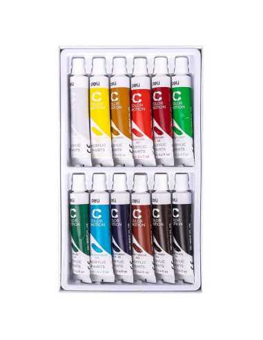 Set 12 Culori Acrilice 12ml Deli