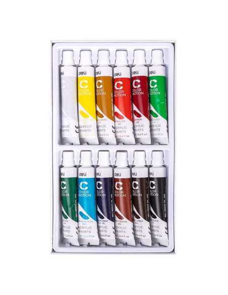 Set 12 Culori Acrilice 12ml Deli