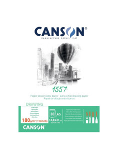 Bloc schițe Canson 1557 180g A5, 30 file, lipit pe latura...