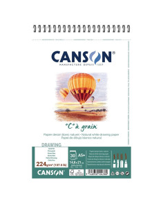 Bloc desen Canson C à Grain 224g A5, spirală latura scurtă