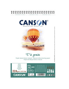 Bloc desen Canson C à Grain 224g A4, spirală latura scurtă