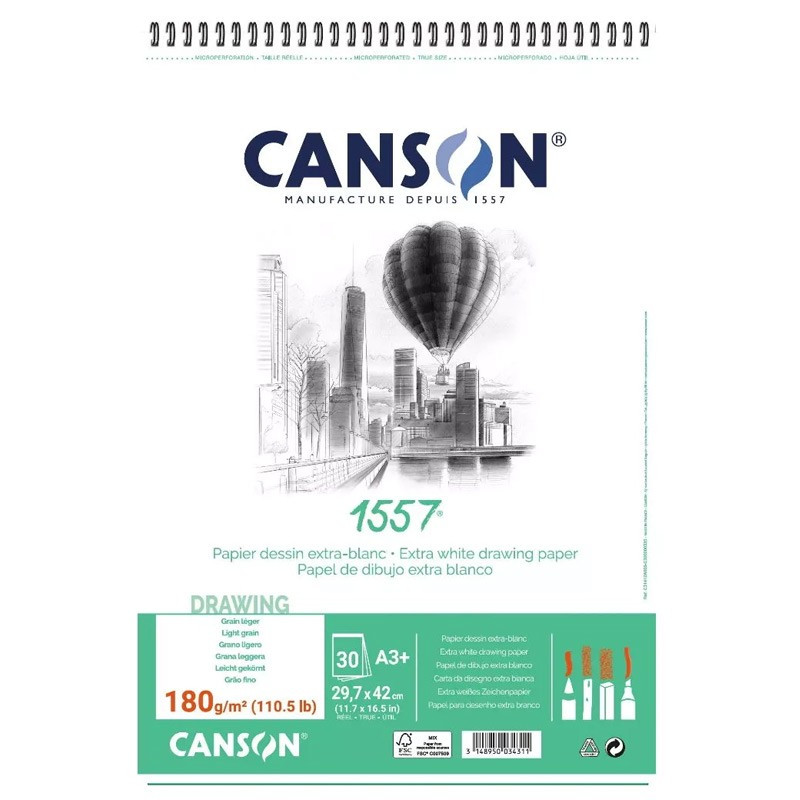Bloc de schițe A3 1557 Canson 180g/mp 50 file