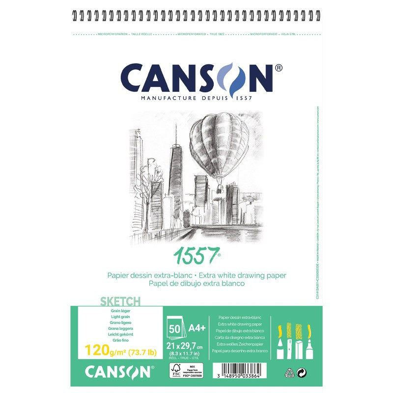 Bloc desen Canson 1557 120g A3, 50 file,...