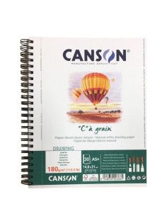 Bloc desen Canson C à Grain 180g A5, spirală latura lungă