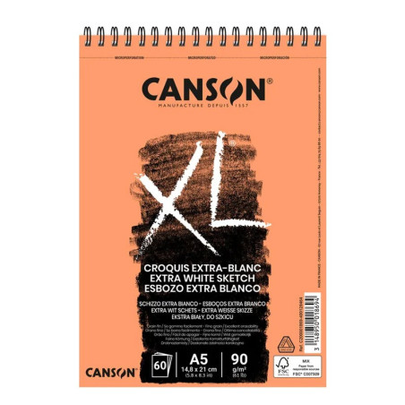 Bloc schițe Extra White Canson XL 90g A5, 60 file