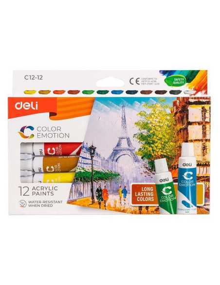 Set 12 Culori Acrilice 12ml Deli
