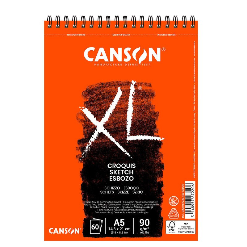 Bloc schițe Canson XL Croquis 90g A5, 60 file,...