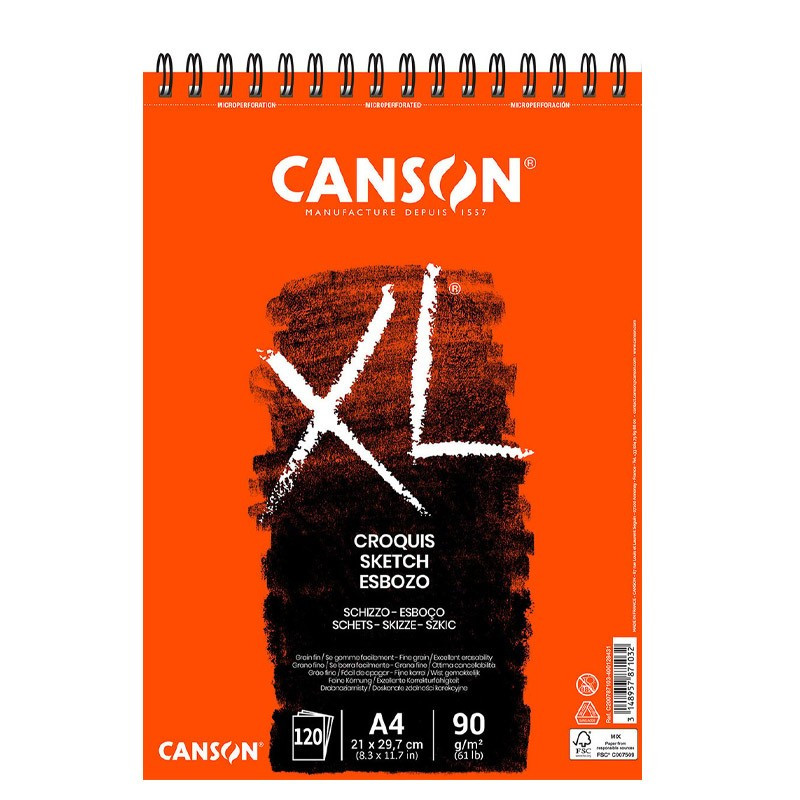 Bloc schițe Canson XL Croquis 90g A4, 120 file,...