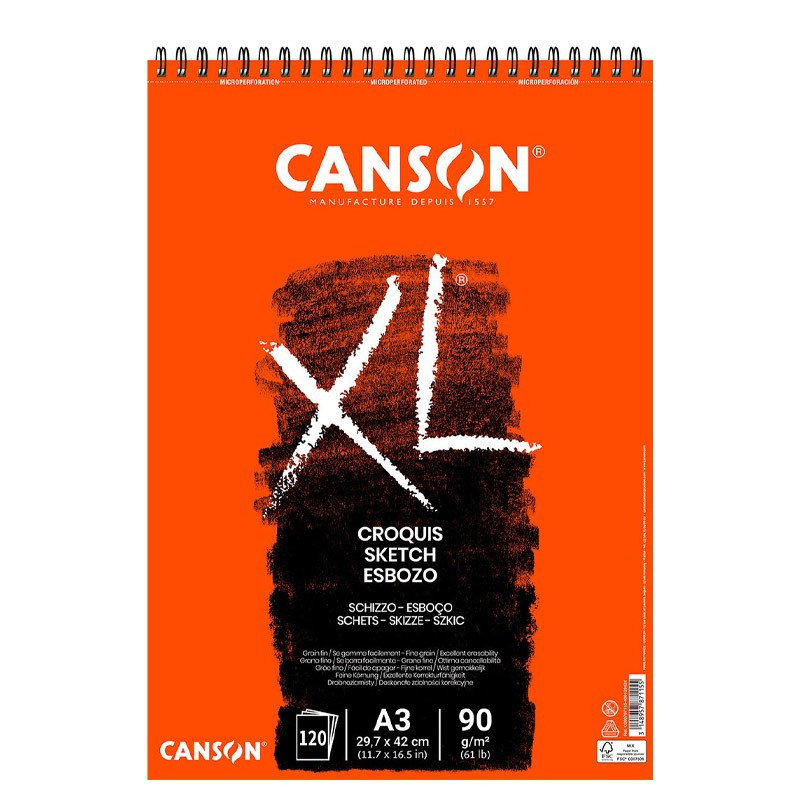 Bloc schițe Canson XL Croquis 90g A3, 120 file,...
