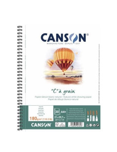 Bloc desen Canson C à Grain 180g A4, spirală latura lungă