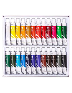 Set 24 culori acrilice Deli 12 ml 2