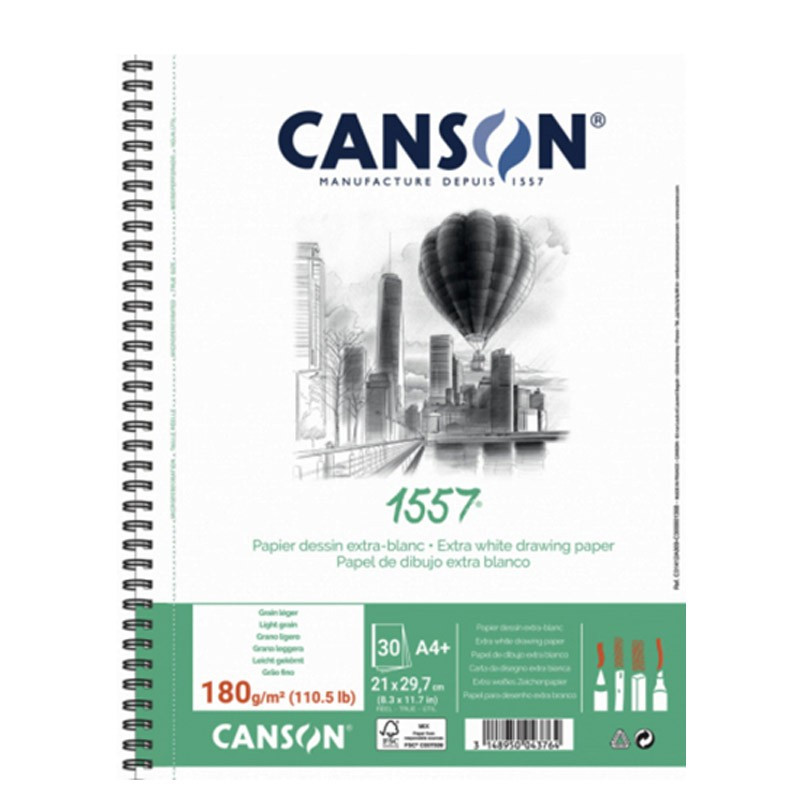 Bloc desen Canson 1557 180g A4, 30 file,...