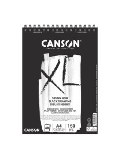 Bloc desen negru Canson XL Dessin Noir 150g A4, 40 file
