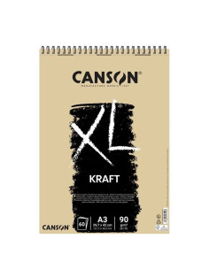 Bloc desen Kraft Canson XL 90g A3, 60 file