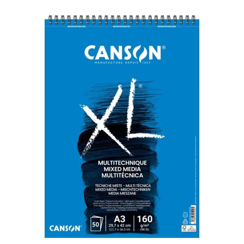 Bloc Mixed Media Canson XL 160g A3, 50 file,...