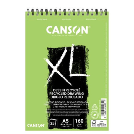 Bloc desen reciclat Canson XL Recycled 160g A5
