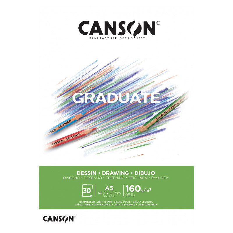Bloc desen White Canson Graduate 160g A5