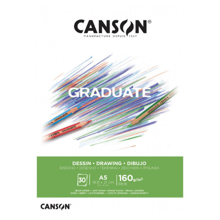 Bloc desen White Canson Graduate 160g A5