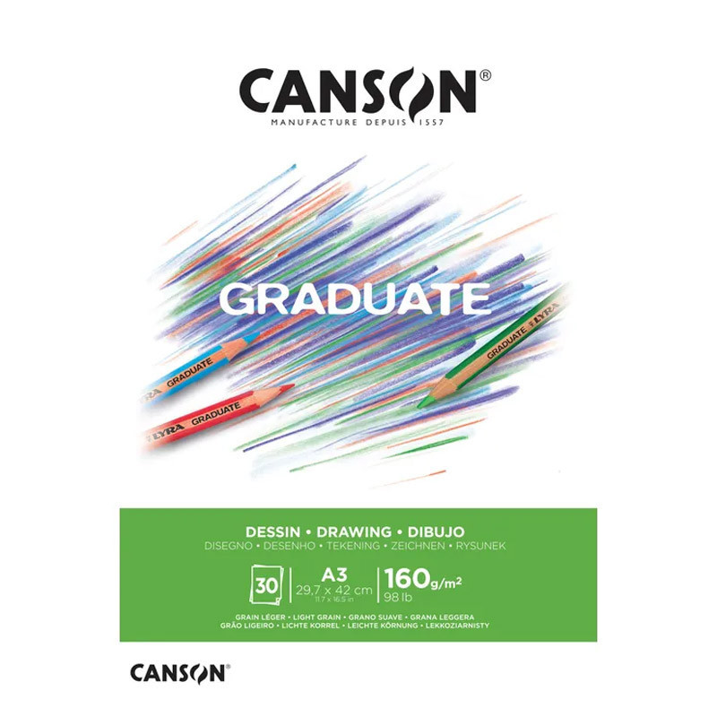 Bloc desen White Canson Graduate 160g A3