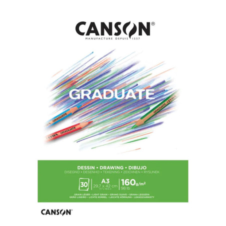Bloc desen White Canson Graduate 160g A3
