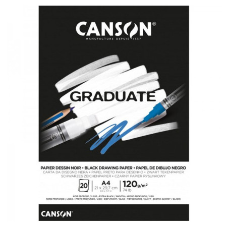 Bloc desen Black Canson Graduate 120g A4