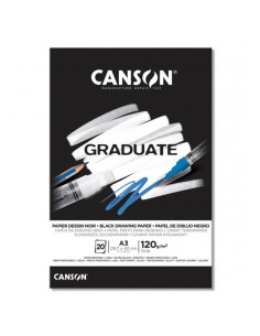 Bloc desen Black Canson Graduate 120g A3