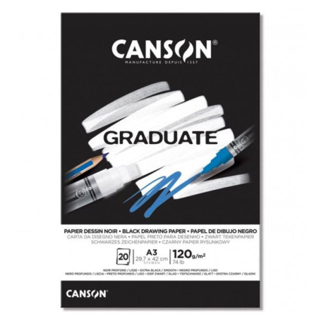 Bloc desen Black Canson Graduate 120g A3