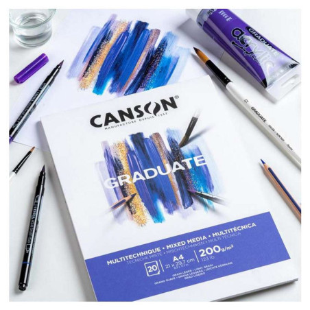 Bloc Mixed Media White Canson Graduate 200g A4