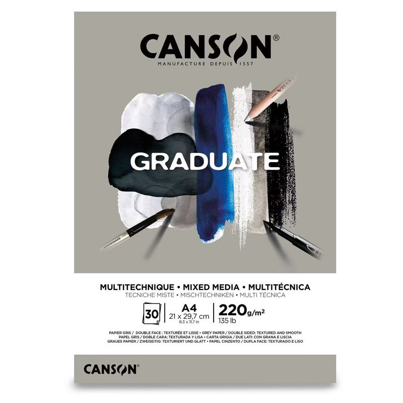 Bloc Mixed Media Grey Canson Graduate 220g A4