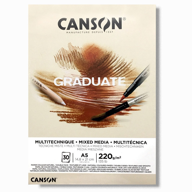 Bloc Mixed Media Natural Canson Graduate 220g A5