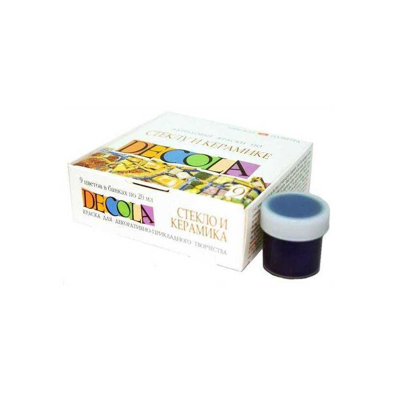 Set 9 culori sticlă și ceramică Decola 20 ml –...