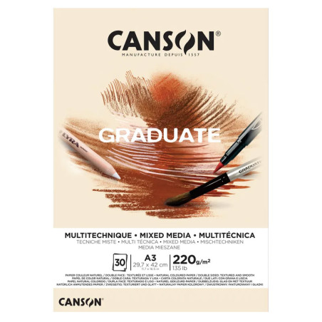 Bloc Mixed Media Natural Canson Graduate 220g