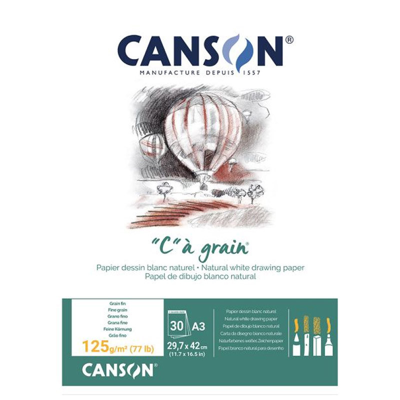 Bloc desen Canson C à Grain A3 125 g/mp