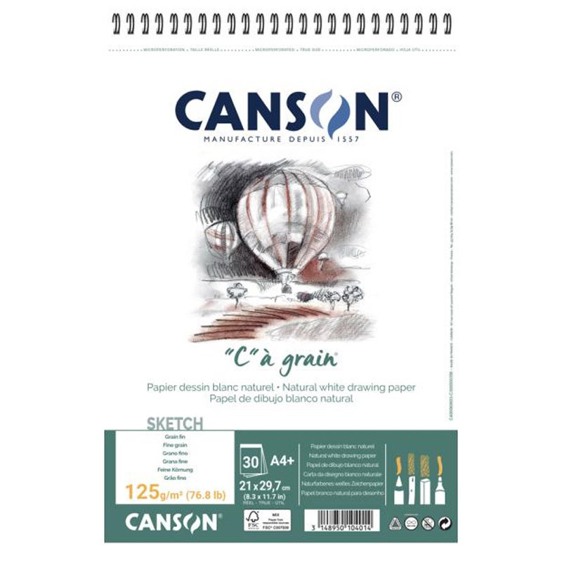 Bloc desen Canson C à Grain A4 125 g/mp