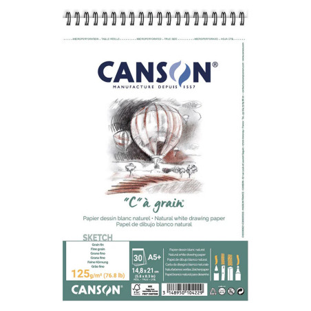 Bloc desen Canson C à Grain A5 125 g/mp