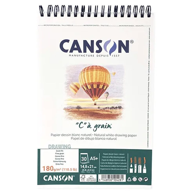 Bloc desen Canson C à Grain A5 180 g/mp