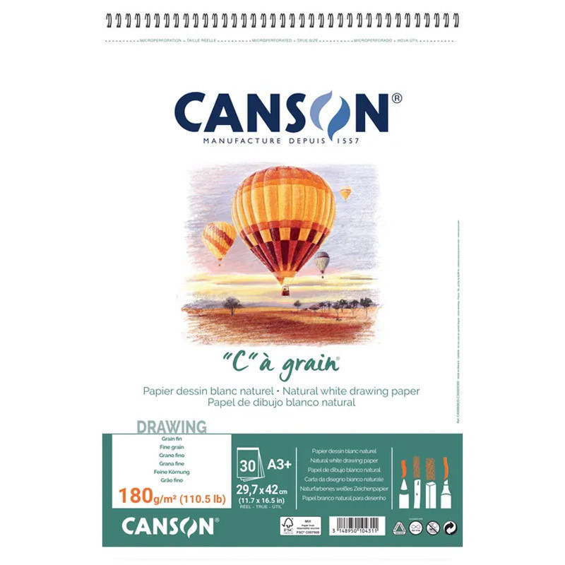 Bloc desen Canson C à Grain A3 180 g/mp