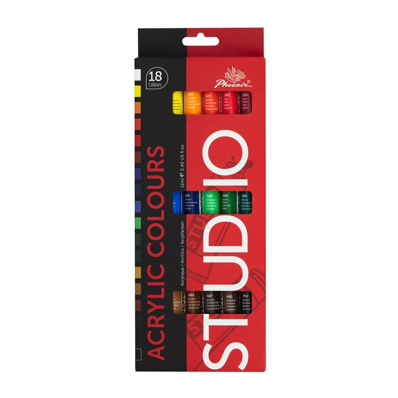 Set culori acrilice Phoenix 18 culori