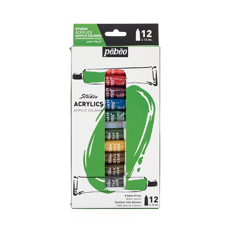 Set 12 culori acrilice Pebeo
