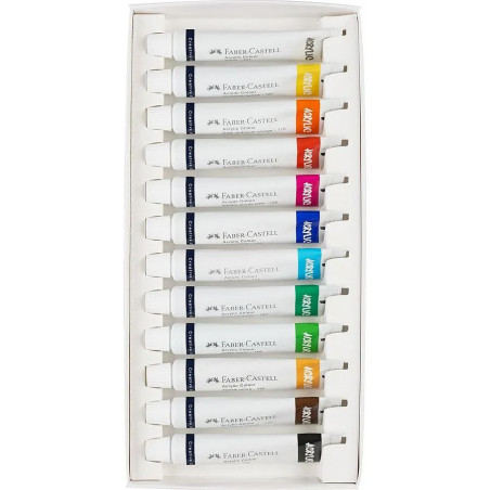 Set 12 culori acrilice Faber-Castell