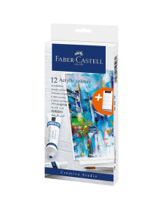 Set 12 culori acrilice Faber-Castell