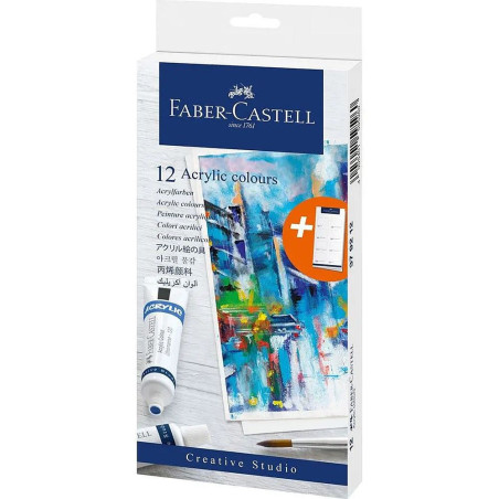 Set 12 culori acrilice Faber-Castell