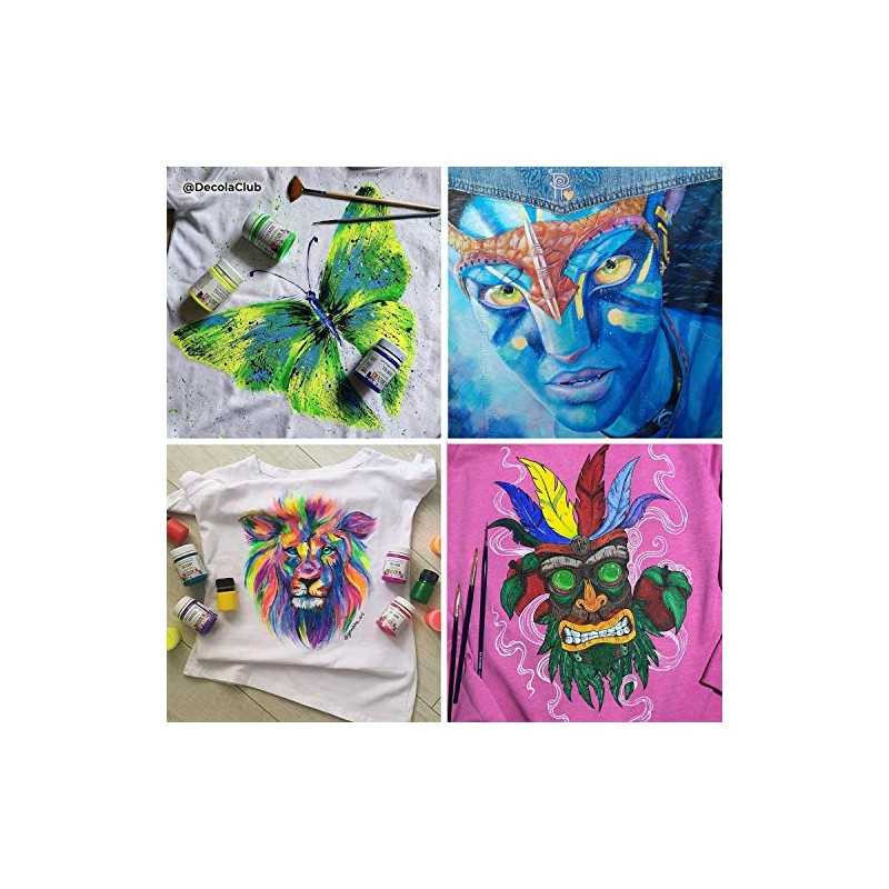 Set 9 culori textile Decola 20 ml – acrilice pe...