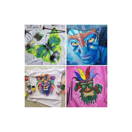 Set 9 culori textile Decola 20 ml – acrilice pe bază de apă